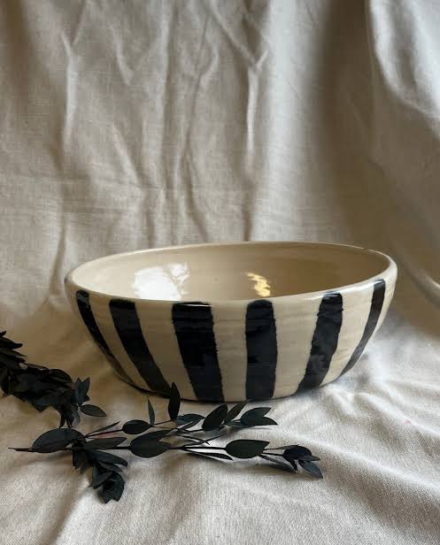 Diner Stripe Pasta Bowl