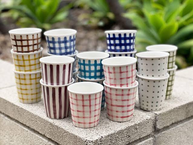 Gingham Tea Cup