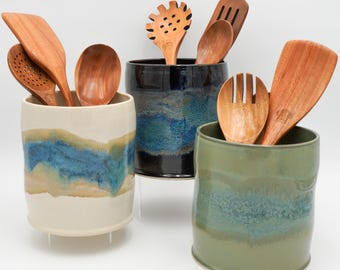 Big Stripe Utensil Crock