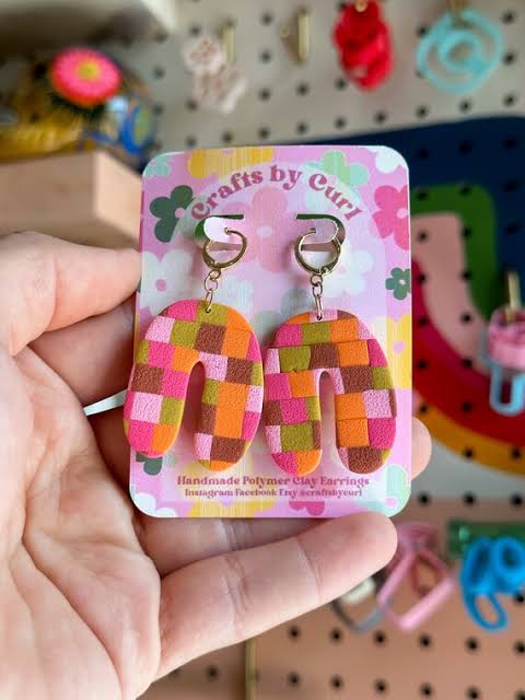 Checkerboard Stud Earrings